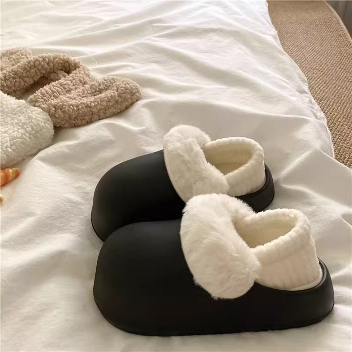 圆滚滚~棉拖鞋学生冬季保暖外穿防滑不臭居家EVA厚底可拆卸棉鞋女